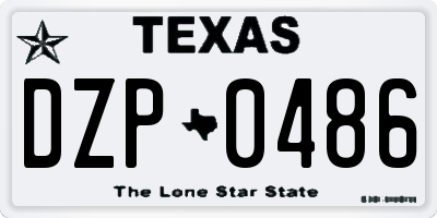 TX license plate DZP0486
