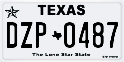 TX license plate DZP0487