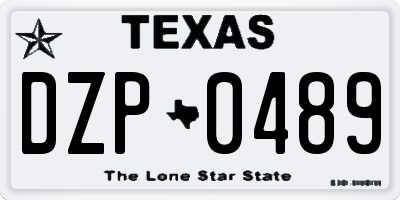 TX license plate DZP0489