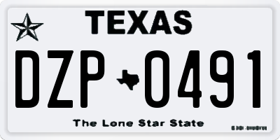 TX license plate DZP0491