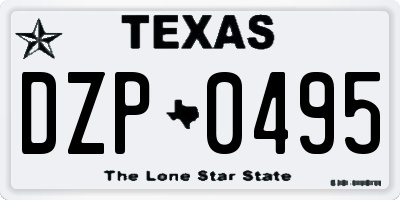 TX license plate DZP0495