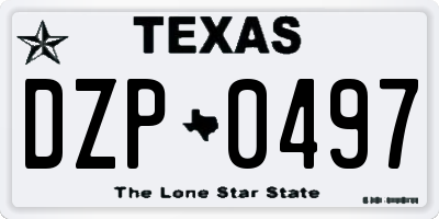 TX license plate DZP0497