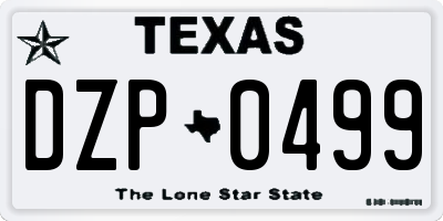 TX license plate DZP0499