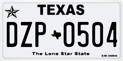 TX license plate DZP0504
