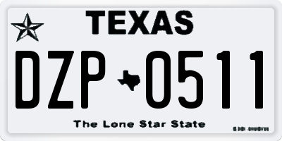 TX license plate DZP0511