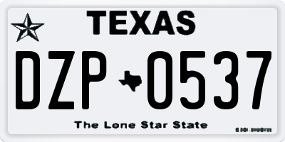 TX license plate DZP0537
