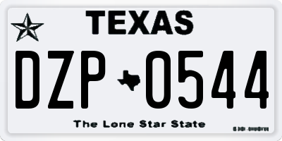 TX license plate DZP0544