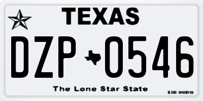TX license plate DZP0546