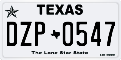 TX license plate DZP0547