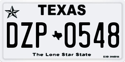 TX license plate DZP0548