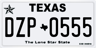 TX license plate DZP0555
