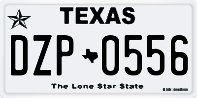 TX license plate DZP0556