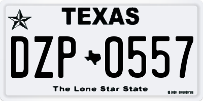 TX license plate DZP0557
