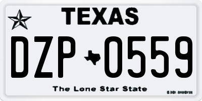 TX license plate DZP0559