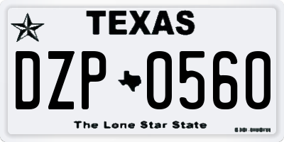 TX license plate DZP0560