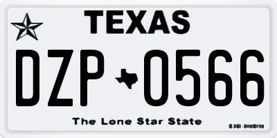 TX license plate DZP0566