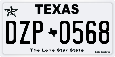 TX license plate DZP0568