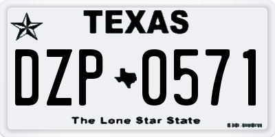 TX license plate DZP0571