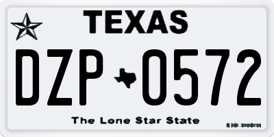 TX license plate DZP0572