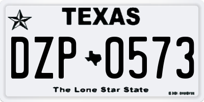 TX license plate DZP0573