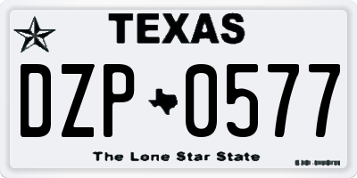 TX license plate DZP0577