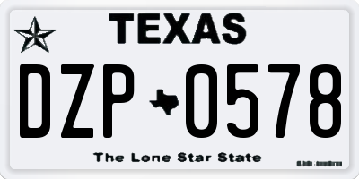 TX license plate DZP0578
