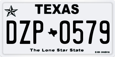 TX license plate DZP0579