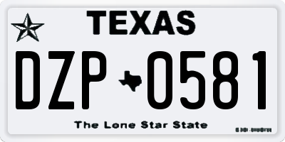 TX license plate DZP0581