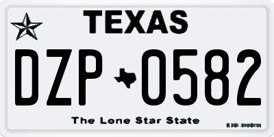 TX license plate DZP0582