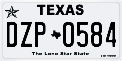 TX license plate DZP0584