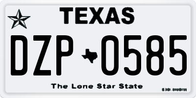 TX license plate DZP0585