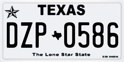 TX license plate DZP0586