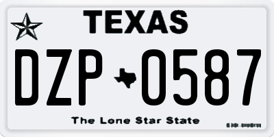 TX license plate DZP0587