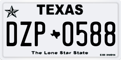 TX license plate DZP0588