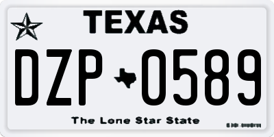 TX license plate DZP0589
