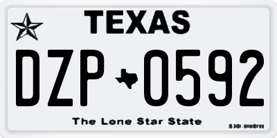 TX license plate DZP0592