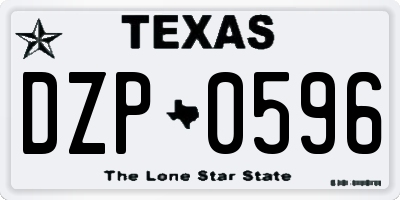 TX license plate DZP0596
