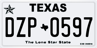 TX license plate DZP0597