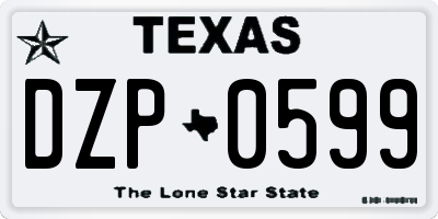 TX license plate DZP0599