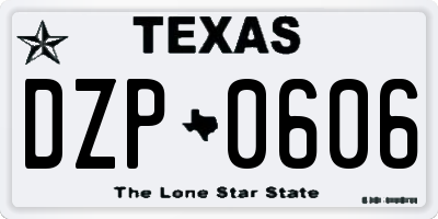 TX license plate DZP0606