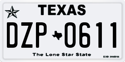 TX license plate DZP0611