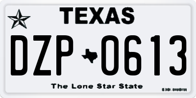 TX license plate DZP0613