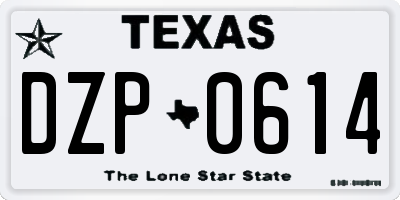 TX license plate DZP0614