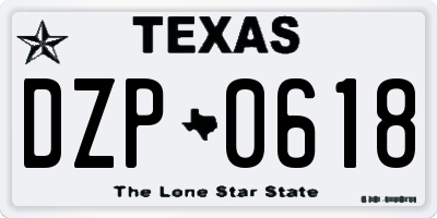 TX license plate DZP0618