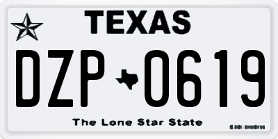 TX license plate DZP0619