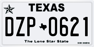 TX license plate DZP0621