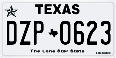 TX license plate DZP0623
