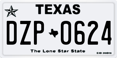 TX license plate DZP0624