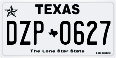 TX license plate DZP0627