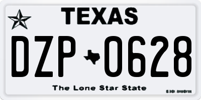 TX license plate DZP0628